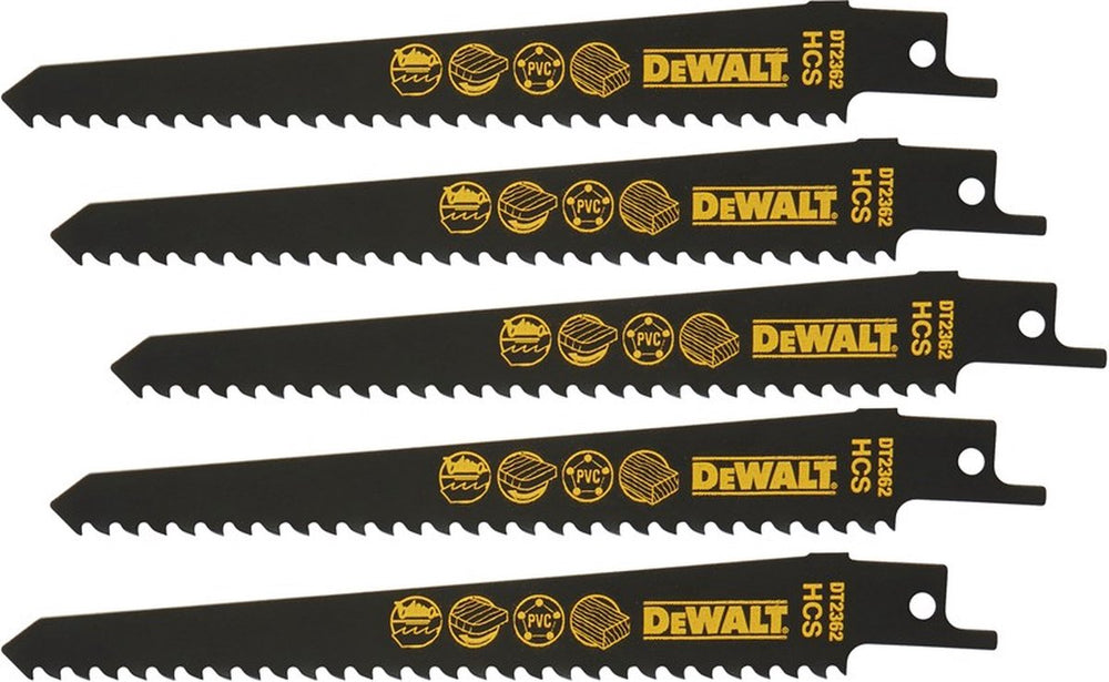 Dewalt - reciprozaagblad - 152mm - hcs staal - set van 5