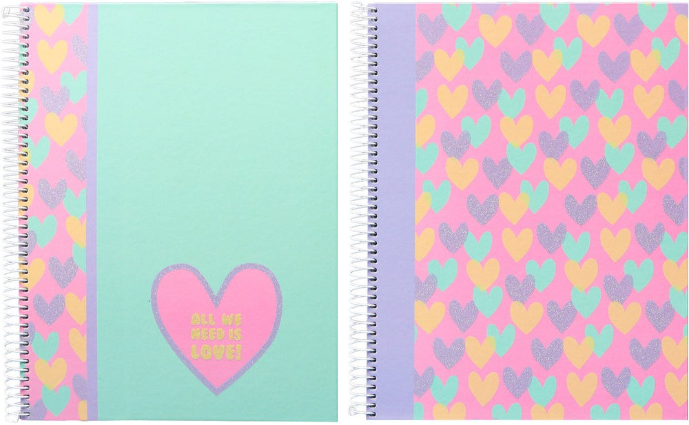Kangaro ancor spiraalblok - b'log hearts - formaat a5 - met lijn - 2 stuks