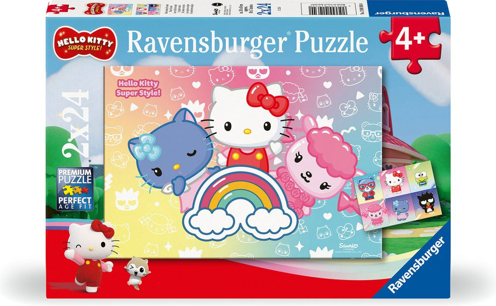 Ravensburger puzzel 2 puzzels - hello kitty - 24 stukjes.