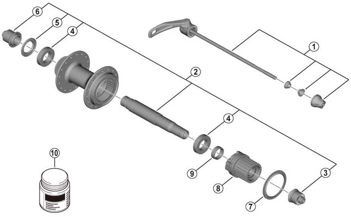 Shimano fh-mt401 lagers zilver
