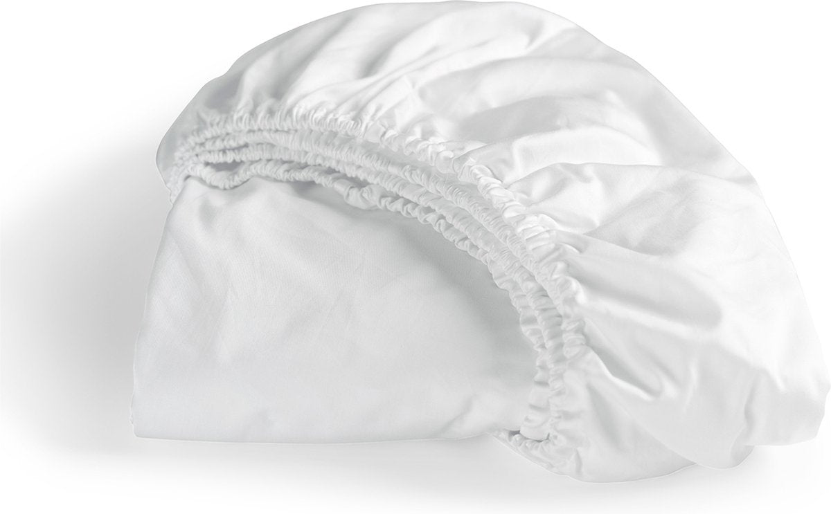 Cinderella - sundays - hoeslaken - 100% katoen-satijn - 100x210 cm - tot 25 cm matrashoogte - wit