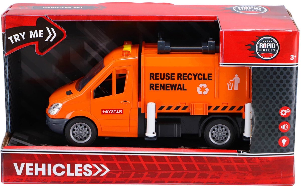 Rapid wheels vuilniswagen met licht en geluid en wrijving