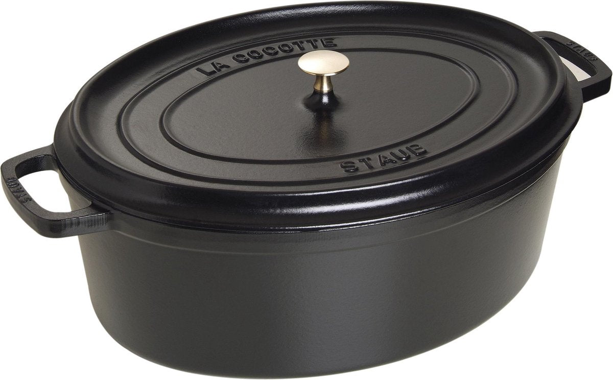 Staub braadpan ovaal cocotte zwart - ø 41 cm 12 liter