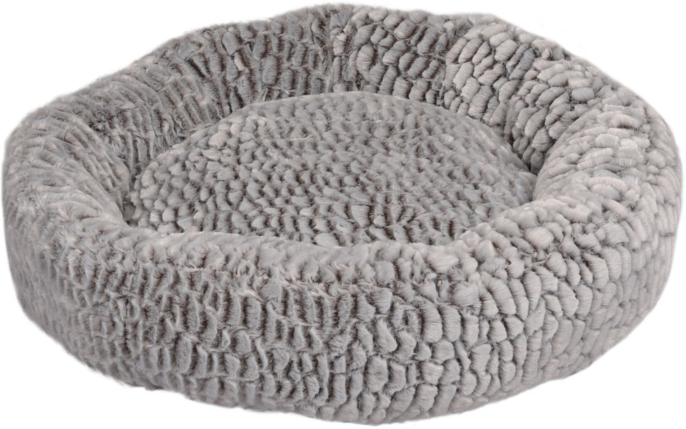 Flamingo mand snoozzy rond - grijs - 70 x 70 x 18 cm - zachte mand voor honden en katten