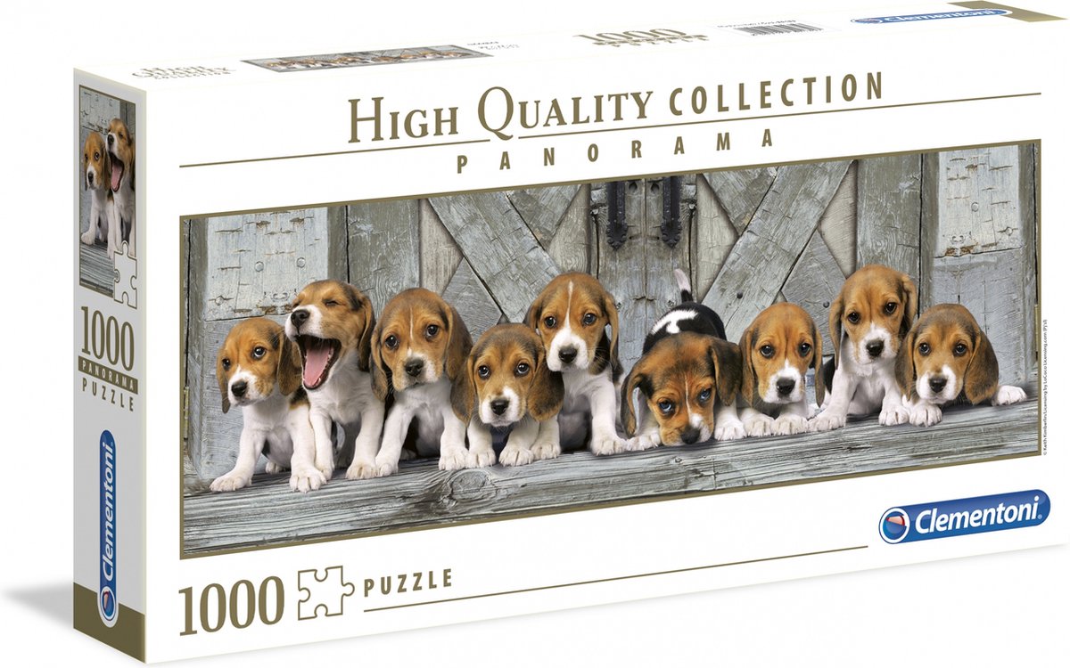 Clementoni panorama puzzel beagles, 1000st.