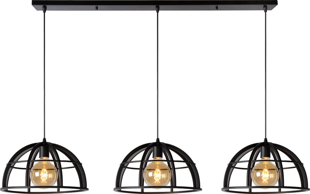 Lucide dikra - hanglamp - ø 40 cm - 3xe27 - zwart