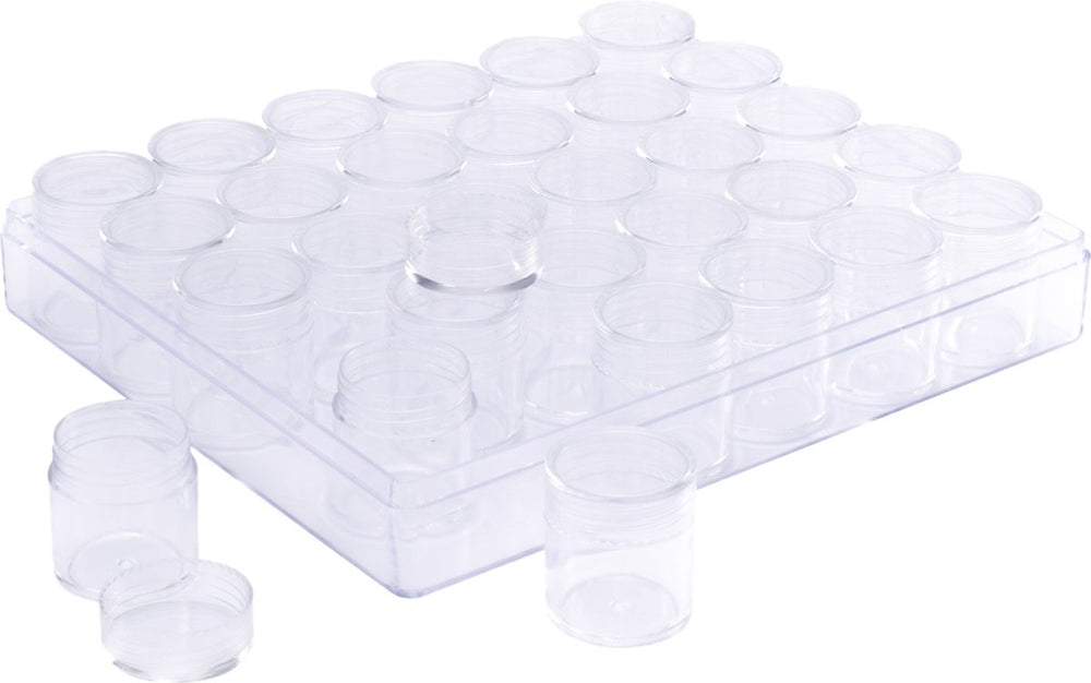 Vaessen creative compacte opbergbox – opbergdoos met deksel 16 x 13,5 x 3,5 cm - 30 potjes