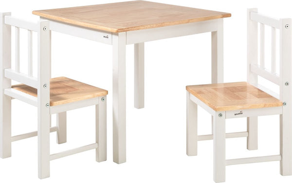 Geuther kinderstoeljes voor peuter met kindertafel - kinderzitgroep - 3-delige kinderzitgroep van hout - schildertafel voor kinderen - wit