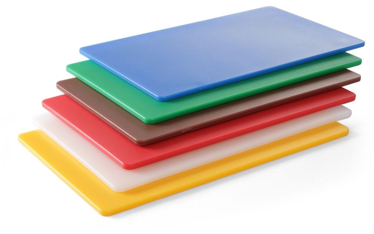 Hendi snijplankenset - hdpe 500 kunststof - gastronorm 1 1 - 530x325 mm, 10 mm dik - haccp kleurcodering - 6 kleuren, 6 stuks - voor horecakeuken