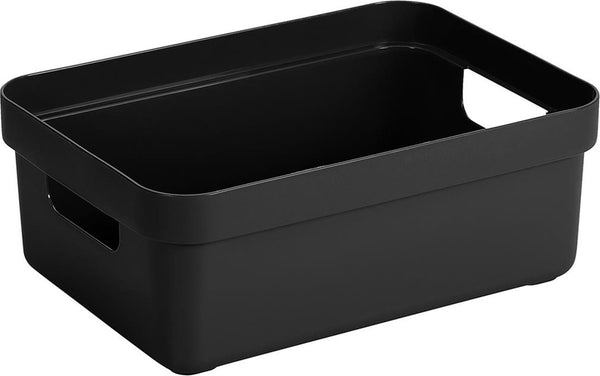 Sunware sigma home opbergbox 9l – 35x24,6x12,2 cm – zwart – bpa-vrij plastic, stapelbaar (deksel apart verkrijgbaar) – stijlvolle opbergmand voor kinderkamer woonkamer