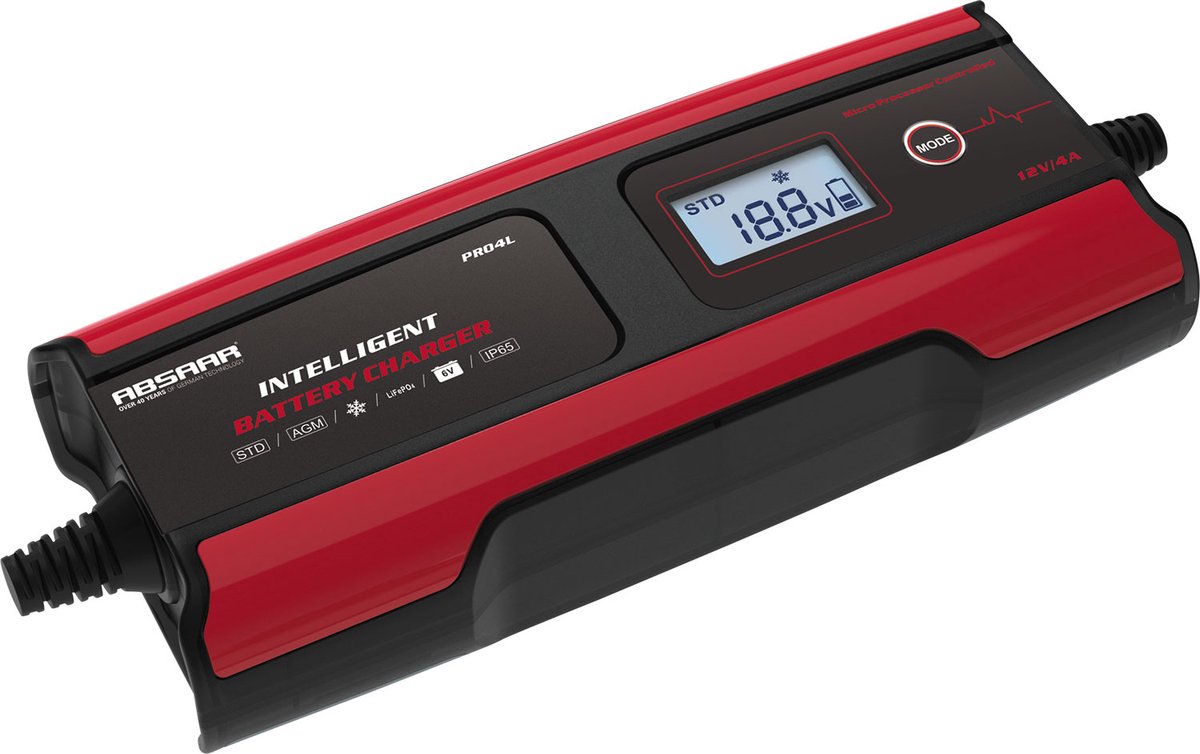 Absaar acculader pro4 lithium - 6-12v 4a - auto, motor, boot