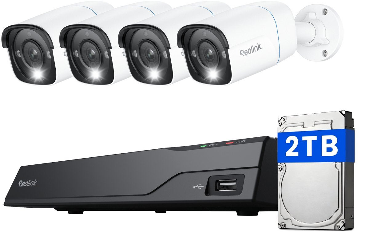 Reolink 4k uhd beveiligingscamerasysteem - poe - 8-kanaals nvr met 24 7 opname - slimme detectie - tweewegaudio - nvs8-8mb4