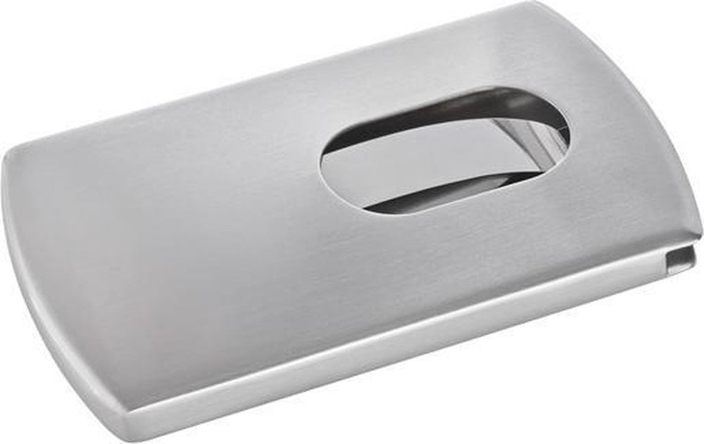 Sigel visitekaartjes houder snap - rvs - voor 12 kaartjes - zilver - si-vz120