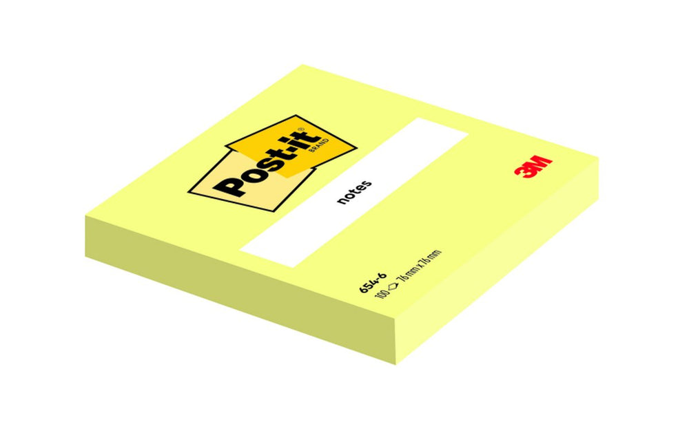 Post-it memoblok 3m 6820 76x76mm geel 100 vel
