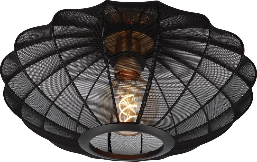 Lucide corina - plafonnière (plafondlamp) - ø 40 cm - 1xe27 - zwart - japandi