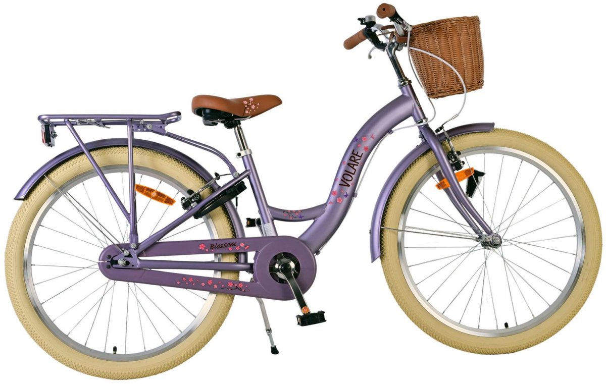 Volare blossom kinderfiets - meisjes - 24 inch - paars - twee handremmen