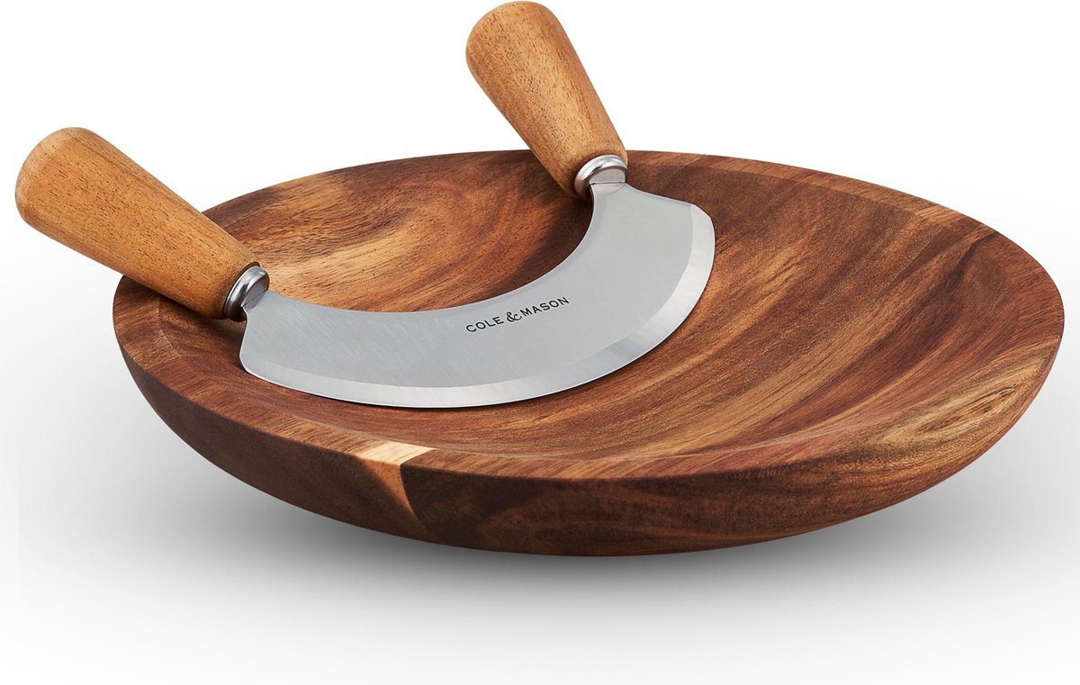 Cole mason ashden wiegemes snijplank - acacia hout - ø 24cm