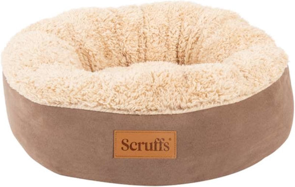 Scruffs cosy donutmand - comfortabel en voordelig met zachte binnenvoering en imitatie suède buitenvoering - 4 kleuren - ø 45 cm - caramel brown