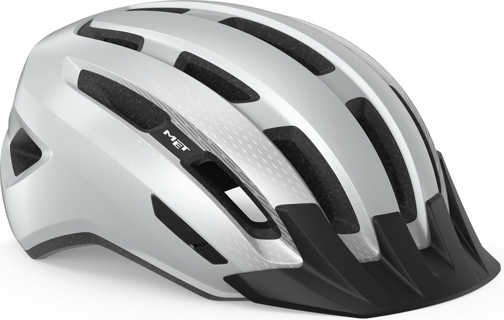 Met downtown fietshelm mannen vrouwen – fietshelm racefiets volwassenen – e-bike – trekking – maat s m (52-58cm) – white glossy (wit)
