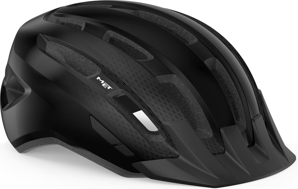 Met downtown fietshelm mannen vrouwen – fietshelm racefiets volwassenen – e-bike – trekking – maat m l (58-61cm) – black glossy (zwart)