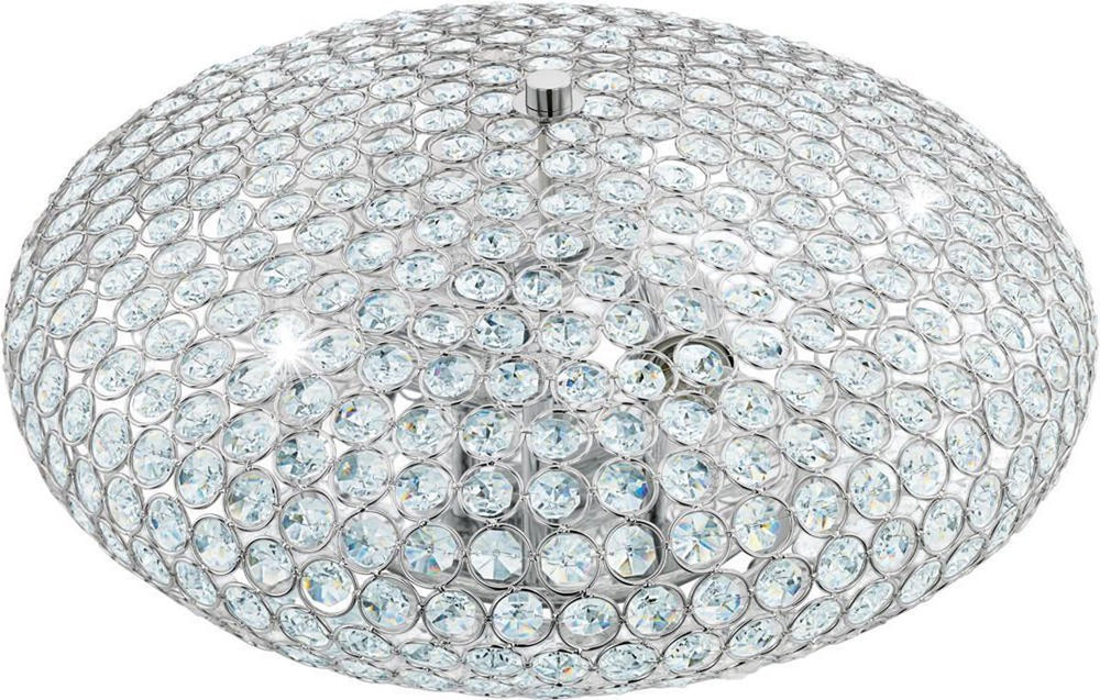 Eglo clemente - plafondlamp - 3 lichts - ø450mm. - chroom - helder