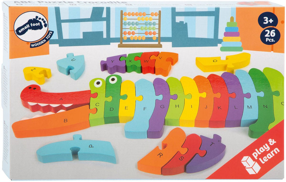 Small foot - wooden ABC crocodile puzzle, 26-piece.