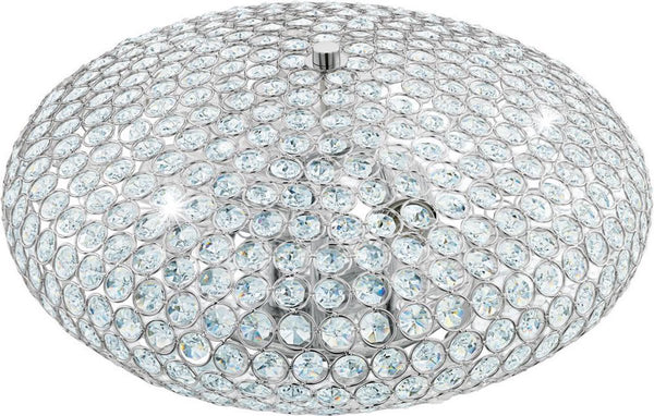 Eglo clemente - plafondlamp - 3 lichts - ø450mm. - chroom - helder