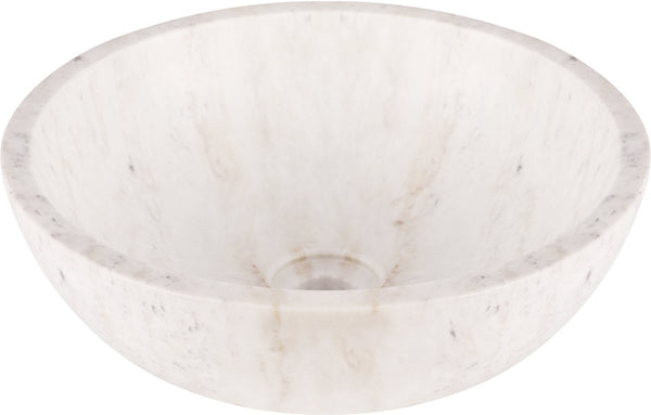 Differnz marmor waskom - 40x40x15cm - rond - marmer - glans wit