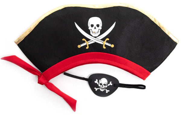 Little adventures - deluxe piratenhoed - met ooglapje one size