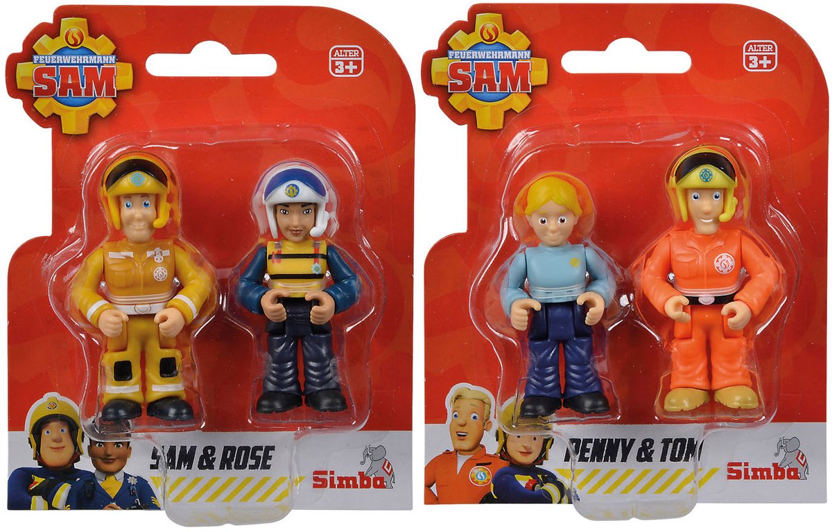 Simba brandweerman sam speelfiguren dubbelset - actiefiguren speelgoed.