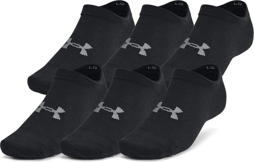 Under armour ua essential no show 6pk unisex sportsokken - zwart - grijs