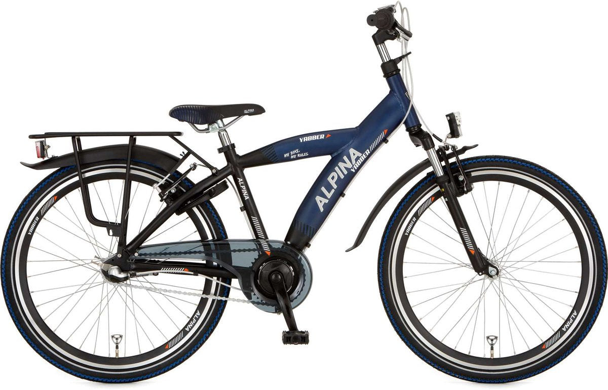 Alpina fietsen alpina yabber j24 jet black metallic matt - sporty blue ma.
