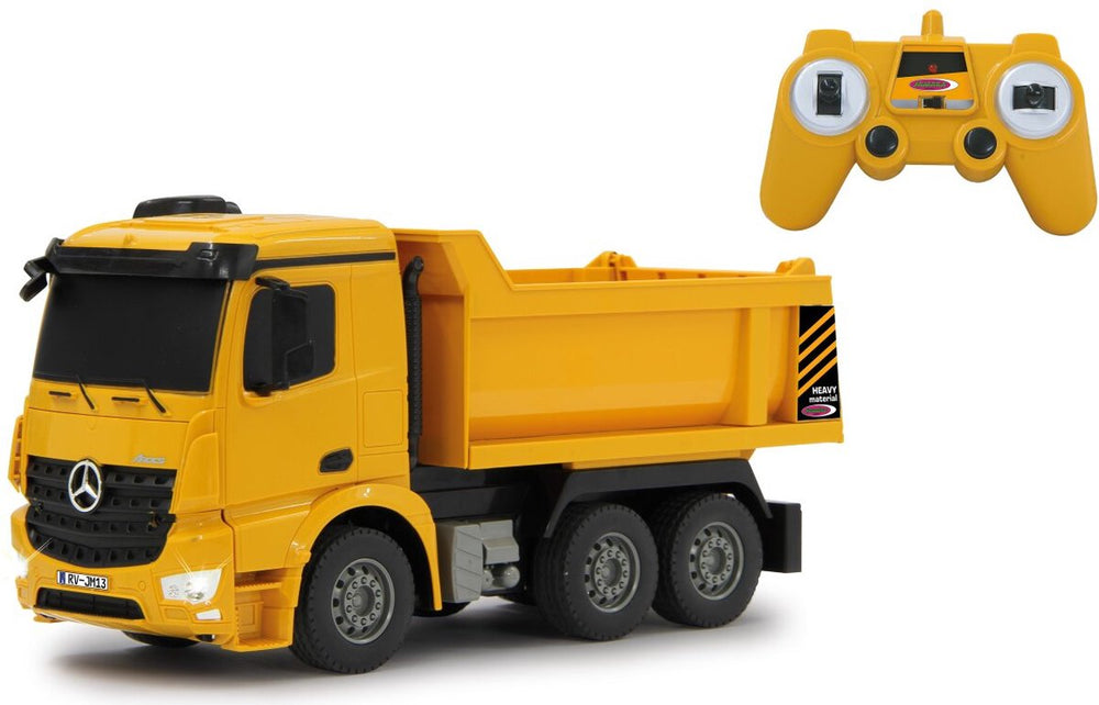 Jamara rc voertuig auto - 405108 rc vrachtwagen mercedes-benz arocs kiepwagen - geel - 2,4ghz rc model kant en klaar - 1:26 bestuurbare auto