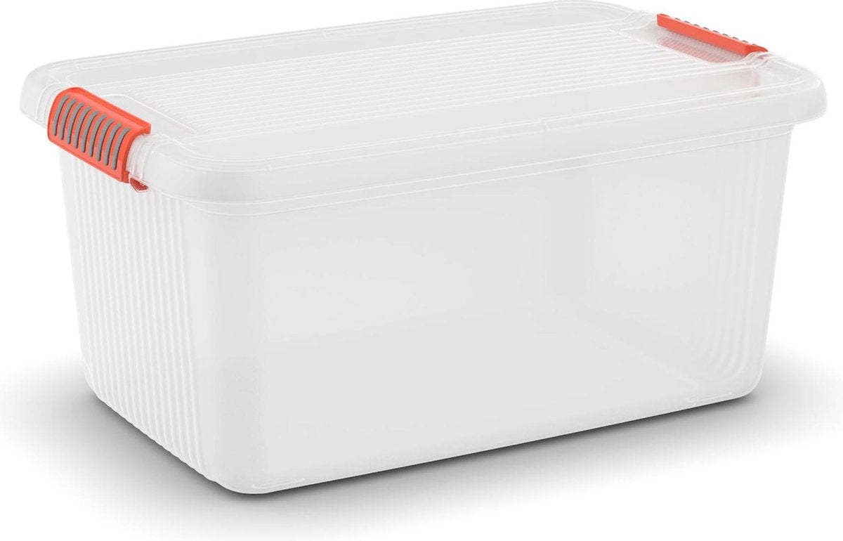 Kis k klink opbergbox l met deksel 43 l transparant