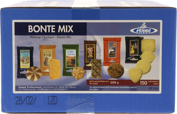 Hoppe bonte mix koekjes classic mix - doos 150 stuks x 8 gram