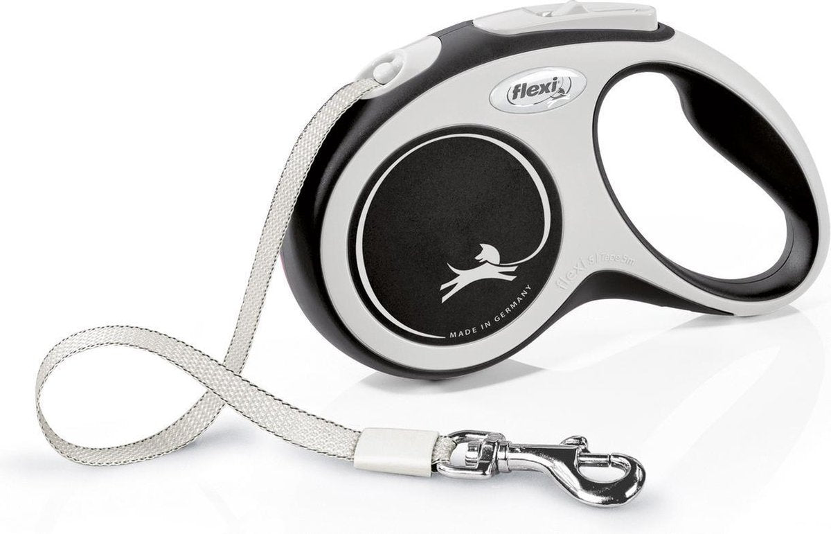 Flexi new comfort - rollijn hondenriem - s - 5 m - zwart grijs - <12 kg