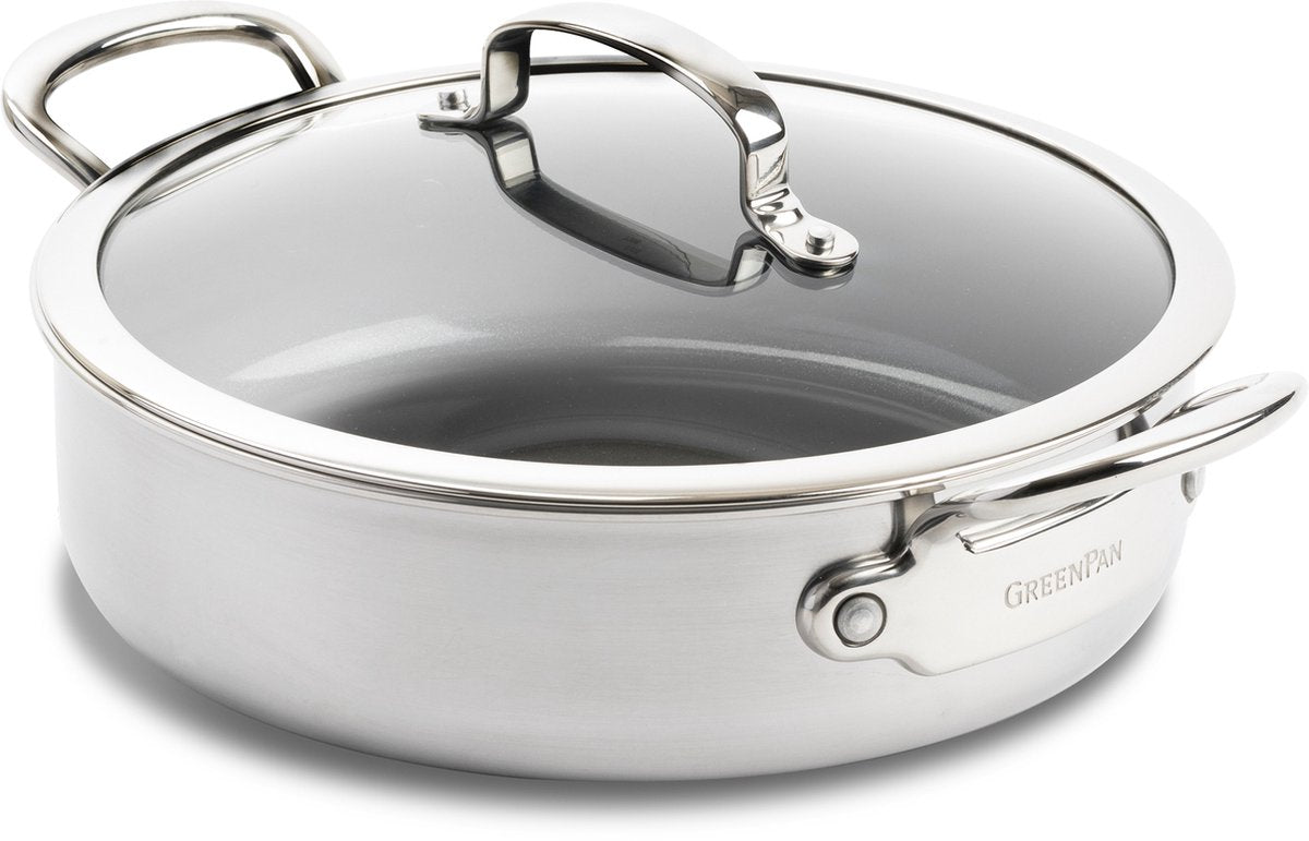 Greenpan première stoofpan met deksel en 2 handvaten - 26cm 3.8l