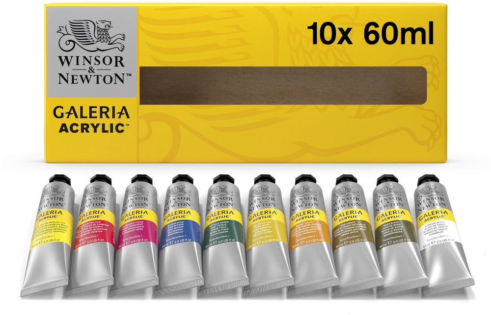 Winsor newton 2190517 galeria acrylverf set – 10 × 60 ml – acrylverf voor beginners kunstenaars