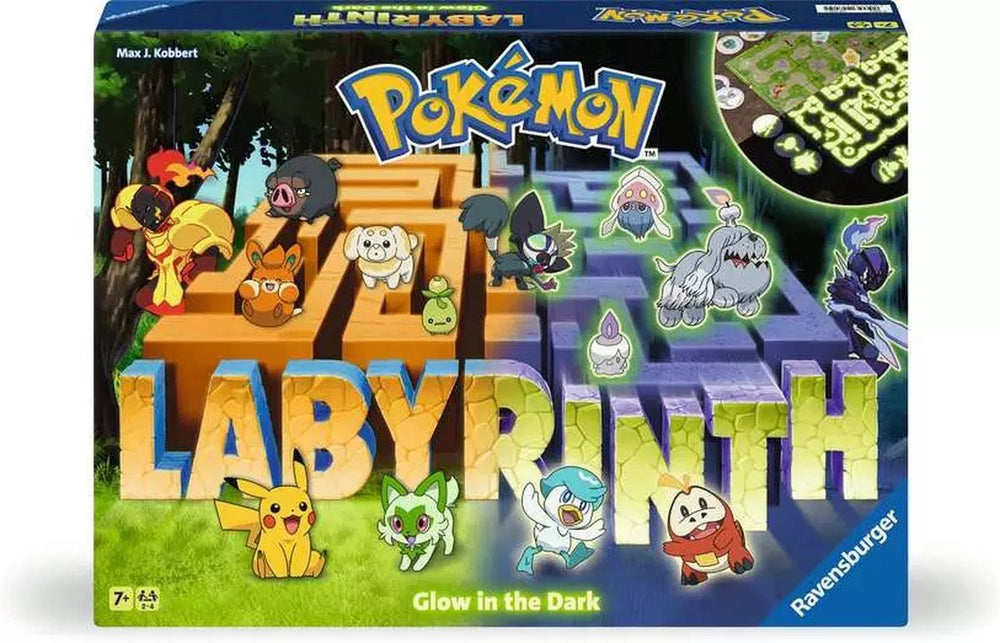 Ravensburger - pokã©mon labyrinth glow in the dark - strategisch bordspel