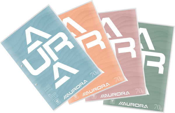 Aurora cursusblok a4 rt 4x8mm 2gaats 200pag 70gr