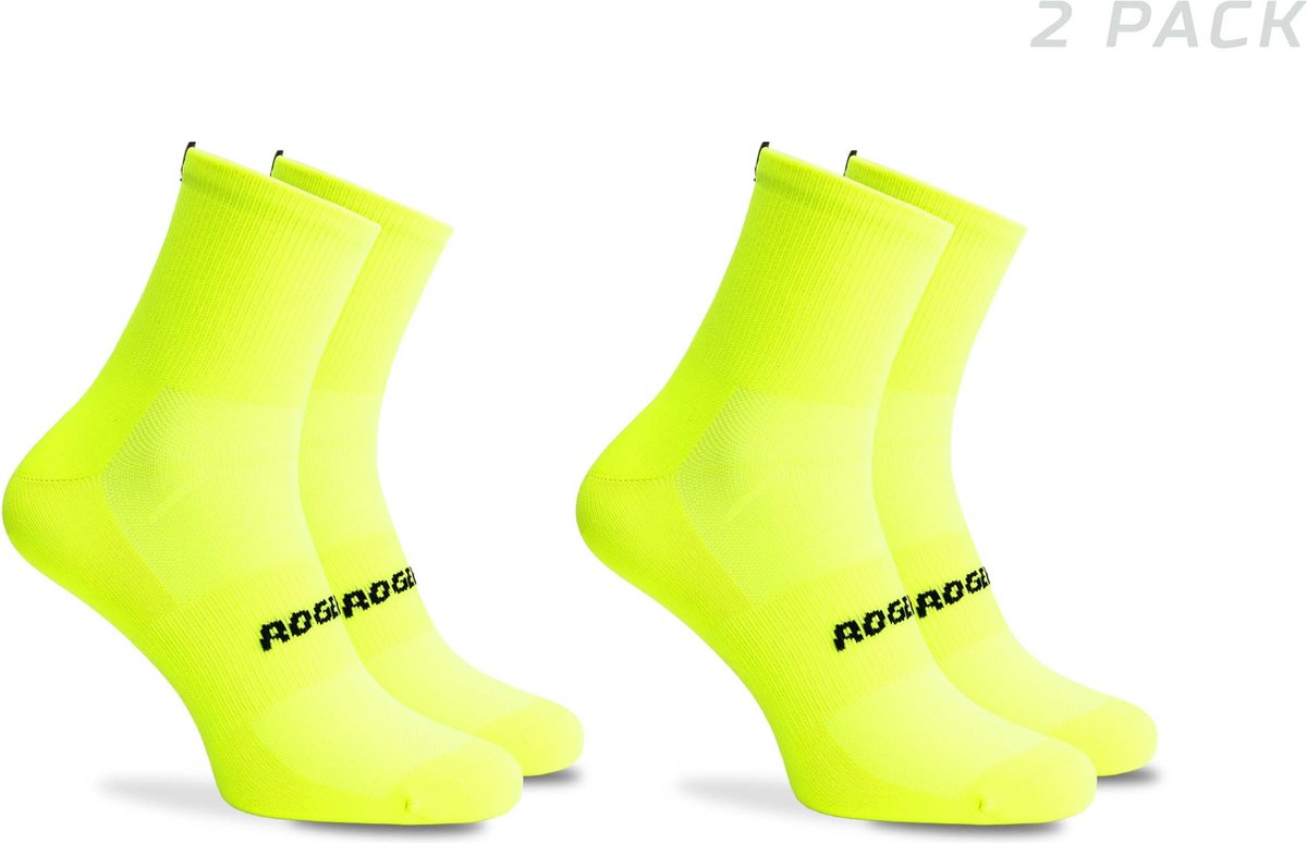 Rogelli essential fietssokken - 2-pack - fluorgeel - 36 39