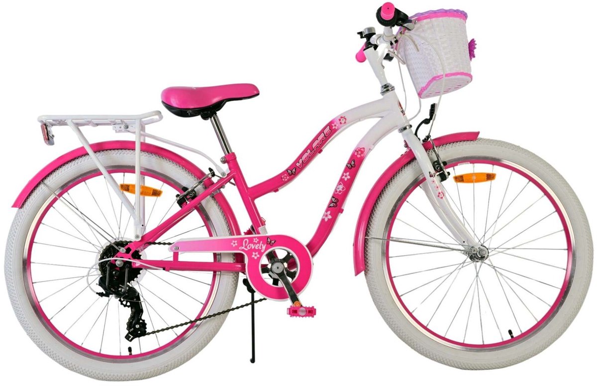 Volare mooie kinderfiets - meisjes - 24 inch - roze - 7 versnellingen