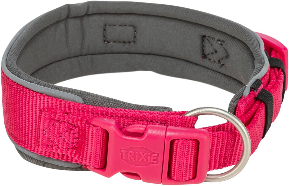 Trixie halsband hond - extra breed fuchsia 27-35cm - reflecterende polyester half-slip