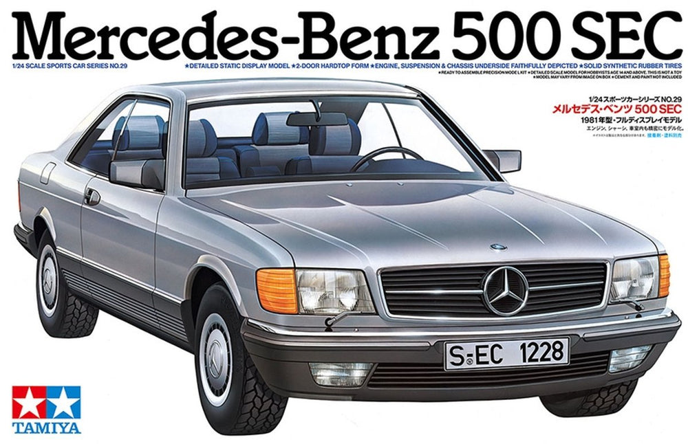 Tamiya mercedes-benz 500sec - luxe coupé 1:24 modelbouwkit - 24029