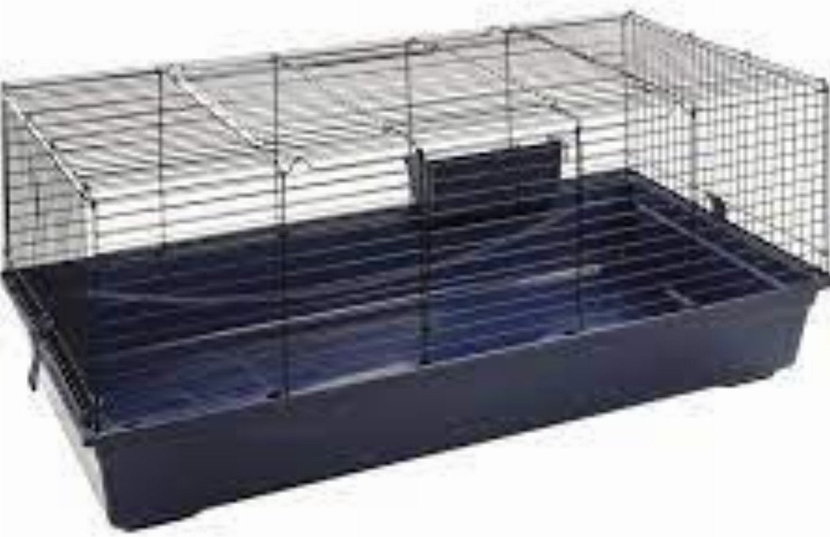 Petsfirst knaagdieren kooi jip - blauw zwart - cavia´s - dwergkonijn - 120 cm l - 59 cm b - 50 cm h