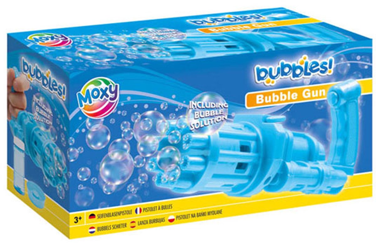 Creatieve knutselgroep bubbels bellenblaas schieter blauw