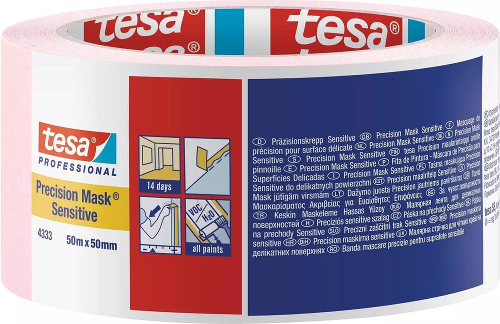 Tesa precision sensitive 04333-00021-02 maskeertape präzisionskrepp lichtroze (l x b) 50 m x 50 mm 1 stuk(s)