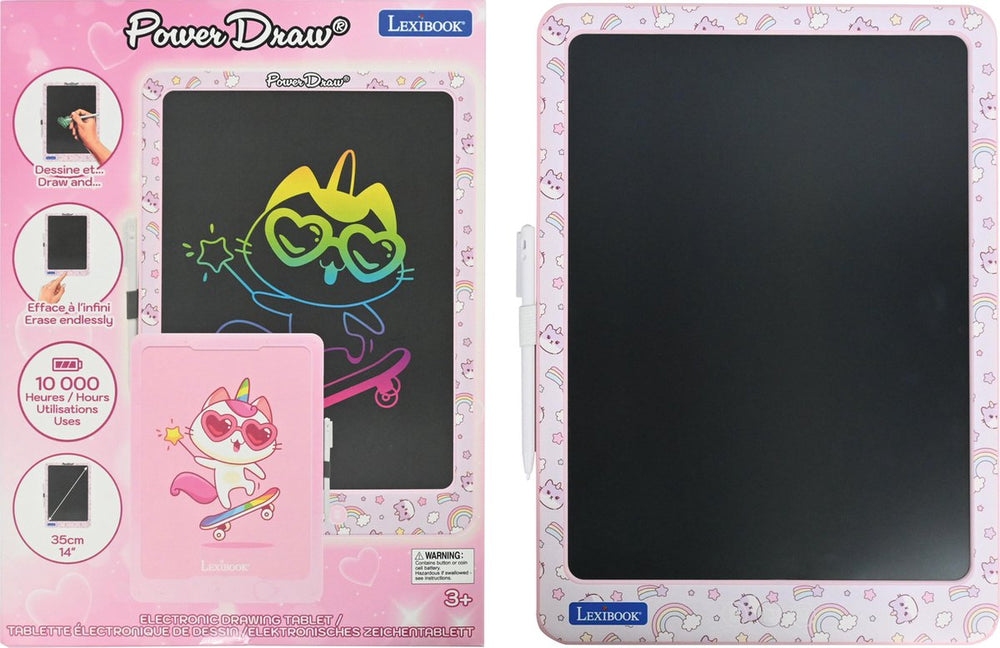 Lexibook 14’’ meerkleurige leer- en teken-e-ink-tablet met sjablonen accessory-drawing pen