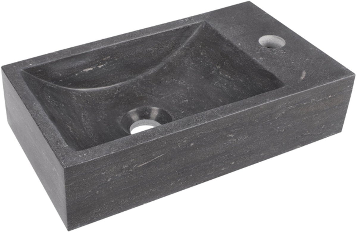 Differnz hura fontein - 40x22x11cm - kalksteen - grijs