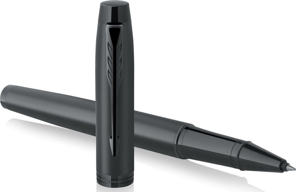 Parker im-rollerbalpen | matzwart met zwarte afwerking | fijne punt met navulling met zwarte inkt | geschenkverpakking